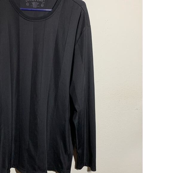 Positano XL Men's Dress Top Black Long Sleeve Textured Tee Pullover Classic - Picture 3 of 8